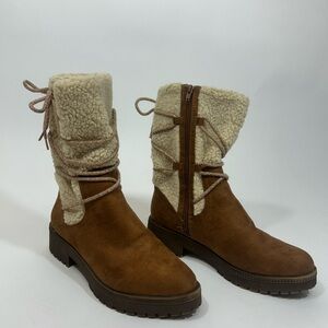 Life Stride Brown Shearling Winter Boots